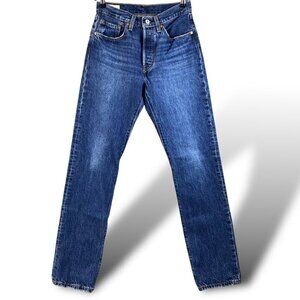 Levi's Premium Red Tab Original Fit Jeans Womens Sz 26x32 in First Try Dark Wash